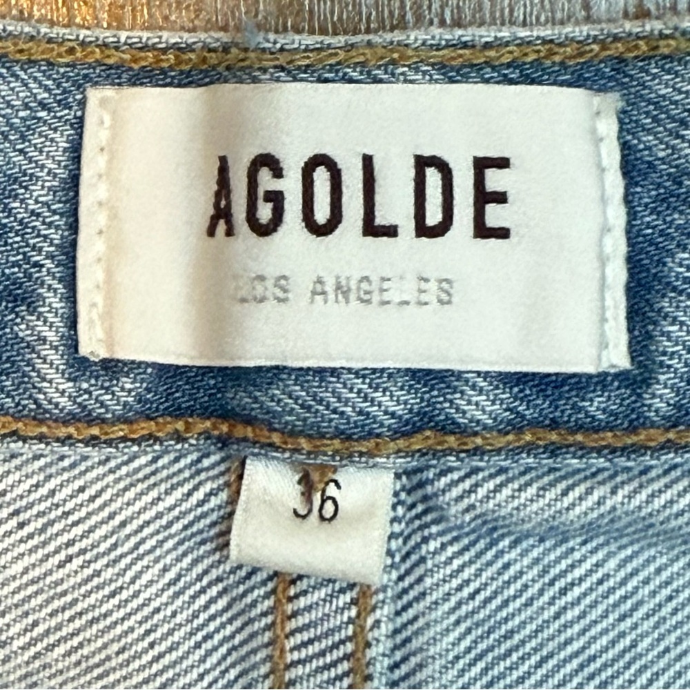 NWT AGOLDE Curtis‎ Jean in Conflict Mid Rise Straight Leg Tapered Ankle Size 36 - Picture 5 of 12